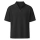thumbnail image 4 of Blusas y camisas de manga corta y cuello redondo para hombre, de pana, color liso, informales, a la moda, con medio botón, cuello alto, manga corta, de poliéster., 4 of 6