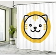 thumbnail image 4 of Ambesonne Cat Lover Shower Curtain, Motif on Plain Background, 69"Wx75"L, Dark Grey and Earth Yellow, 4 of 4