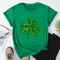 thumbnail image 1 of Meichang St Patricks Day T-Shirt Femme Hauts Mignons T-Shirts Graphiques Trèfle Manches Courtes Col Rond Hauts Verts T-Shirt Chanceux Irlandais T-Shirts, 1 of 3