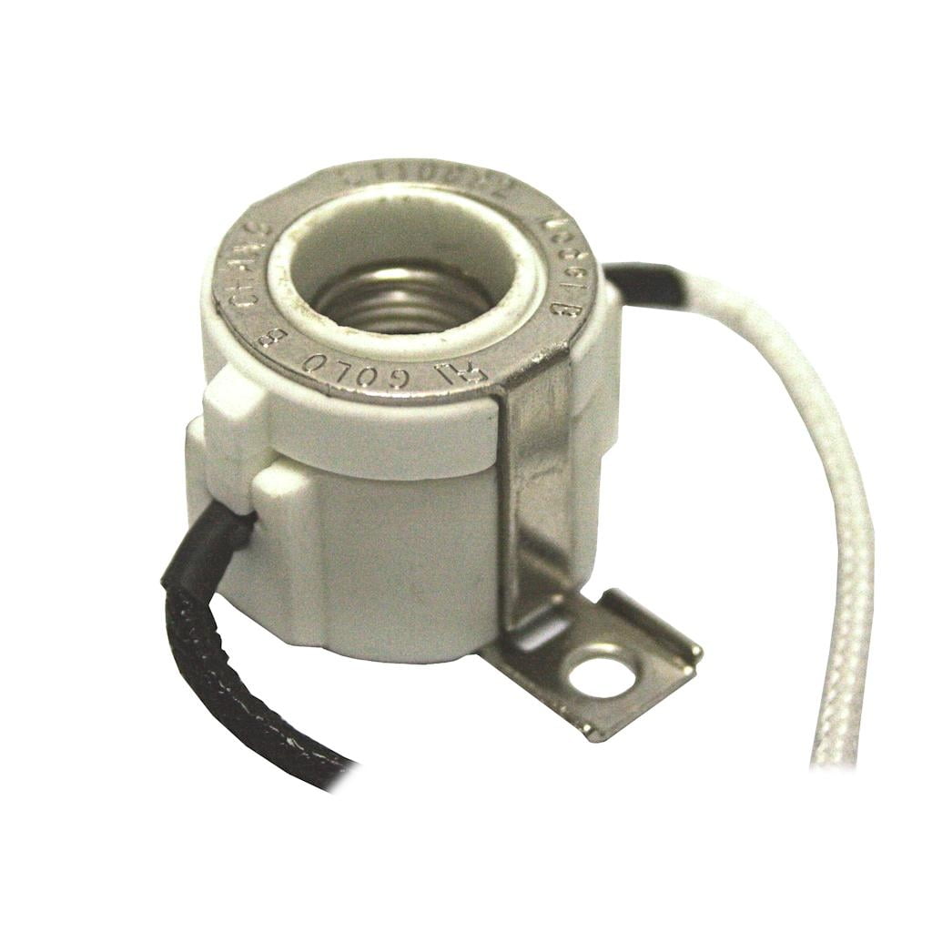 General 00441 Halogen Miniature Candelabra Base Lamp Holder with 2