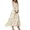 Beige, variant on Women's Floral Print 3/4 Sleeve V Neck A Line Maxi Dress Lightweight Beach Dress for Summer Casual Outings and Vacation Trips, Size S-2XL