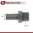 thumbnail image 4 of Plastic Hose Barb Fitting 0.5" 1/2"G Male Thread Straight Pipe Connector Grey 10 Pcs, 4 of 7