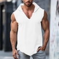 thumbnail image 4 of Purcolt Mens Tank Top Summer Casual V Neck Sleeveless Hoodie Training T-Shirt Loose Fit Bodybuilding Gym Workout Muscle Tee Shirt, 4 of 8
