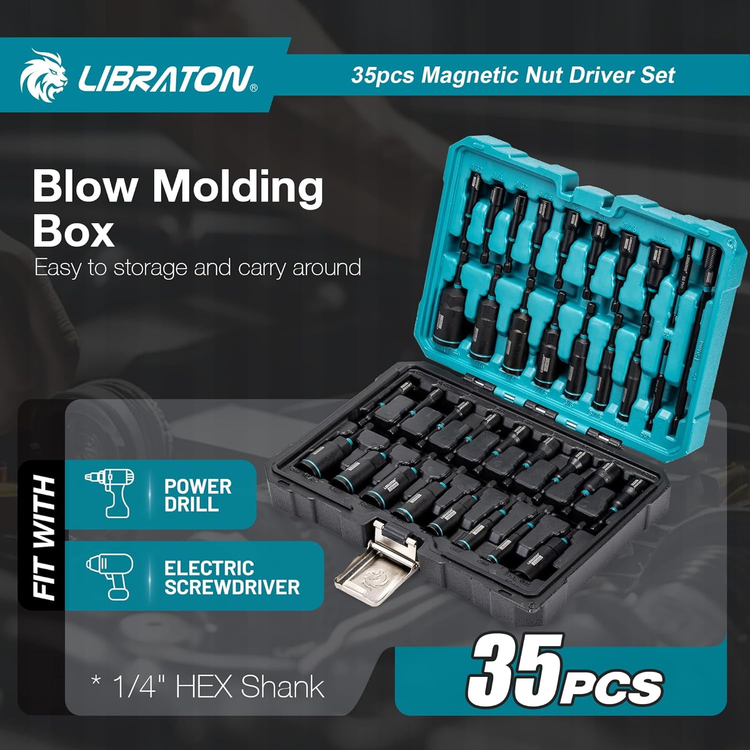 Magnetic Nut Driver Set, 35PCs Impact Driver Bit Set