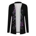 thumbnail image 4 of Kilaqueen Oversized Cardigans for Women Halloween Pumpkin Bat Print Casual Long Sleeve Open Front Knitted Sweater Cardigans Halloween Costumes, 4 of 7