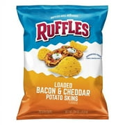 Ruffles Loaded Bacon & Cheddar Potato Skins Flavored Potato Chips 2.62 oz. Bag
