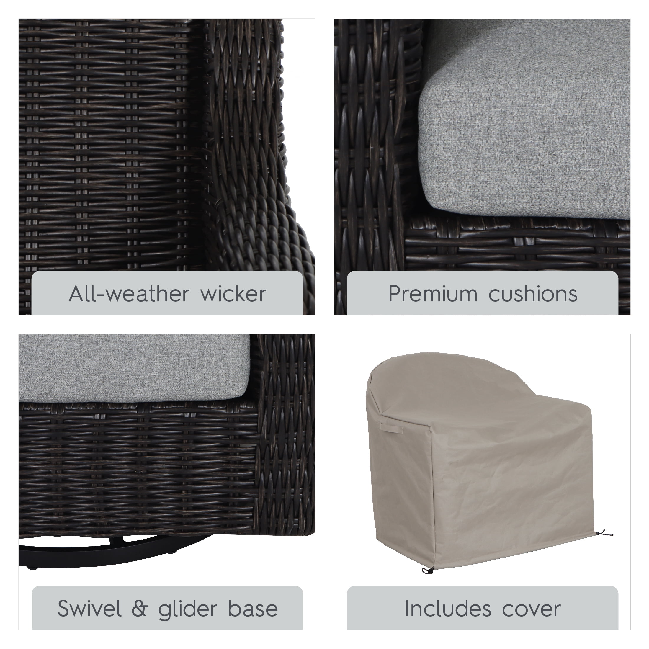 Better Homes & Gardens Bellamy Outdoor Barrel Back Chair, Dark Brown