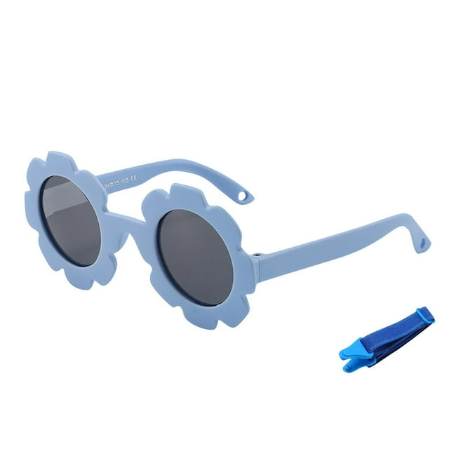 0-3T Baby Polarized Sunglasses + Silicone Frames + Uv Protection + Infant Shades Blue