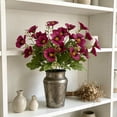 thumbnail image 6 of 2 Pcs Artificial Pansy Bouquet,11.8 Inch Faux Green Plants for Wedding Garden Living Room Landscaping Floral Decoration,Hot Pink, 6 of 7