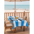 thumbnail image 2 of Outdoor Tablecloth with Umbrella Hole for Patio/Picnic/Party/Camping, Blue Striped Truck Waterproof Table Cloth Rectangle Table Cover Washable, Farmhouse Stripes Modern Art (54"x 80"), 2 of 8