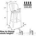 thumbnail image 6 of Andeworld Swivel Metal Bar Stools with Backs Counter Stools Set of 4 Counter Height Stools High Back Bar Chairs 30 Inches Bar Stools Farmhouse Silver, 6 of 9