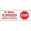 T902P0118PK Red / White 2 Inch x 110 yds. - Stop If Seal Is Broken Pre-Printed 2.2 Mil Carton Sealing Tape CASE OF 18