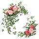 thumbnail image 1 of 2x Boda Arch Flores Flores artificiales Decoración de Floral Swags Artículos de bienvenida para los centros de mesa de caballete de pared Rosa, 1 of 8