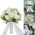 thumbnail image 4 of Ramo elegante y natural Monstrate para bodas Ramo de novia hecho a mano Flores de ramo de novia elegante Decoración blanco, 4 of 6