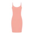 thumbnail image 5 of Womens Summer Dresses Sleeveless Solid Color Casual Plain Neck Summer Dress Fashion Slim Fit Cocktail Elegant Hip Dress Club Spaghetti Strap Sheath Backless Sheath Dress（Orange,S）, 5 of 6