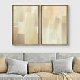 thumbnail image 2 of IDEA4WALL Framed Canvas Print Wall Art Set Tan Paint Stroke Collage Landscape Digital Art Decor Retro Pastel Abstract Artwork Contemporary for Living Room, Bedroom, Office - Natural 16"x24"x2, 2 of 5