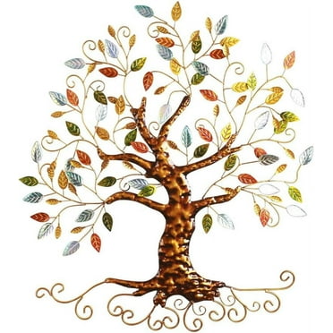 Tree of Life Metal Wall Art Sculpture,Contemporary Iron Artwork Decor for Living Room