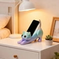 thumbnail image 1 of BotaniNest Cute Cat Functional Phone Stand 3D Printed Colorful Cat Figurine Phone Stand Flexible Universal Support For Smartphones & Tablets Adorable Desk, 1 of 4