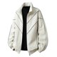 thumbnail image 2 of Ceisia Men Solid Color Hooded Zipper Lamb Gift Fleece Warm Long Sleeve Casual Cardigan Jackets, 2 of 5