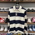 thumbnail image 5 of By Mullay Men's Striped Rugby Shirt - Long Sleeve Cotton Polo - Classic Collared Casual Golf Shirt, 5 of 6