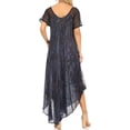 thumbnail image 2 of Sakkas Ronny Lace Embroidered Cap Sleeve Tie Dye Wash Caftan Dress / Cover Up - Dusty Blue / Black - One Size Regular, 2 of 5