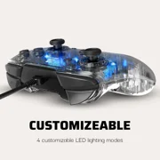 PDP Afterglow Prismatic LED Deluxe+ Audio Wired Controller for Nintendo Switch, Clear, 1 Count 1 Pack