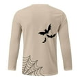 thumbnail image 4 of Halloween Gift for Men T Shirt for Men Halloween Batnet Long Sleeve Crewneck Top Novelty Tee for Seasonal Fashion Khaki XL, 4 of 5