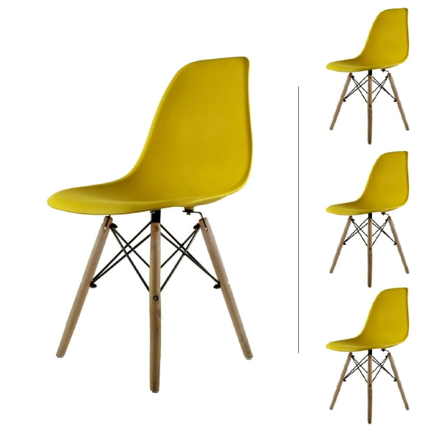 Set de 4 Sillas de Comedor Mundo In Eames Amarillo