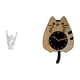 thumbnail image 1 of Reloj de pared con figura de gato y estatua de gesto rockero, decoración moderna de madera, resina y acrílico. Ideal para sala de estar, dormitorio, o, 1 of 8