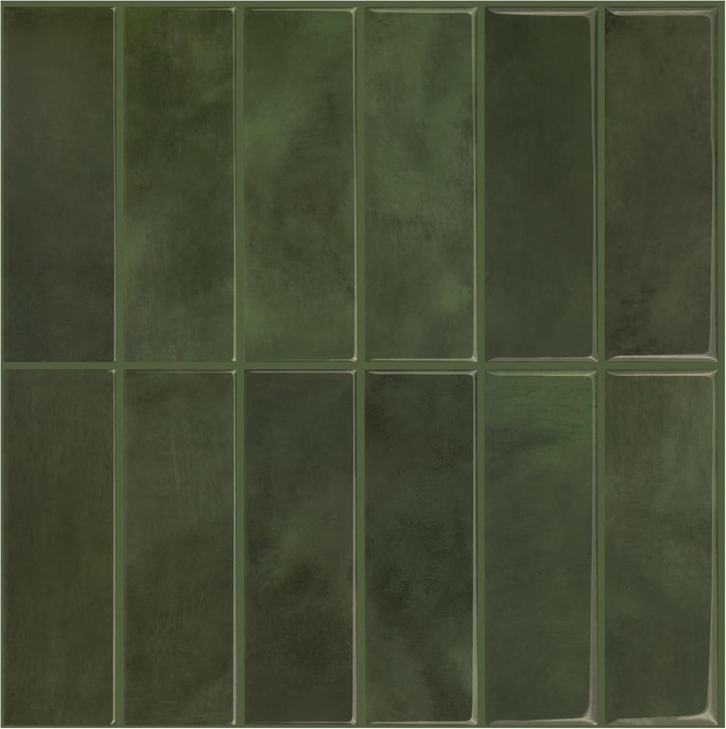 SELECT 5 Pack Peel and Stick Backsplash Subway Tiles, Extra Thick 3D Wall Panels, Heat & Water Resistant, Easy DIY Kitchen, Bathroom, Laundry, Fireplace & Rental Home Wall Décor (12 x 12 in), Green