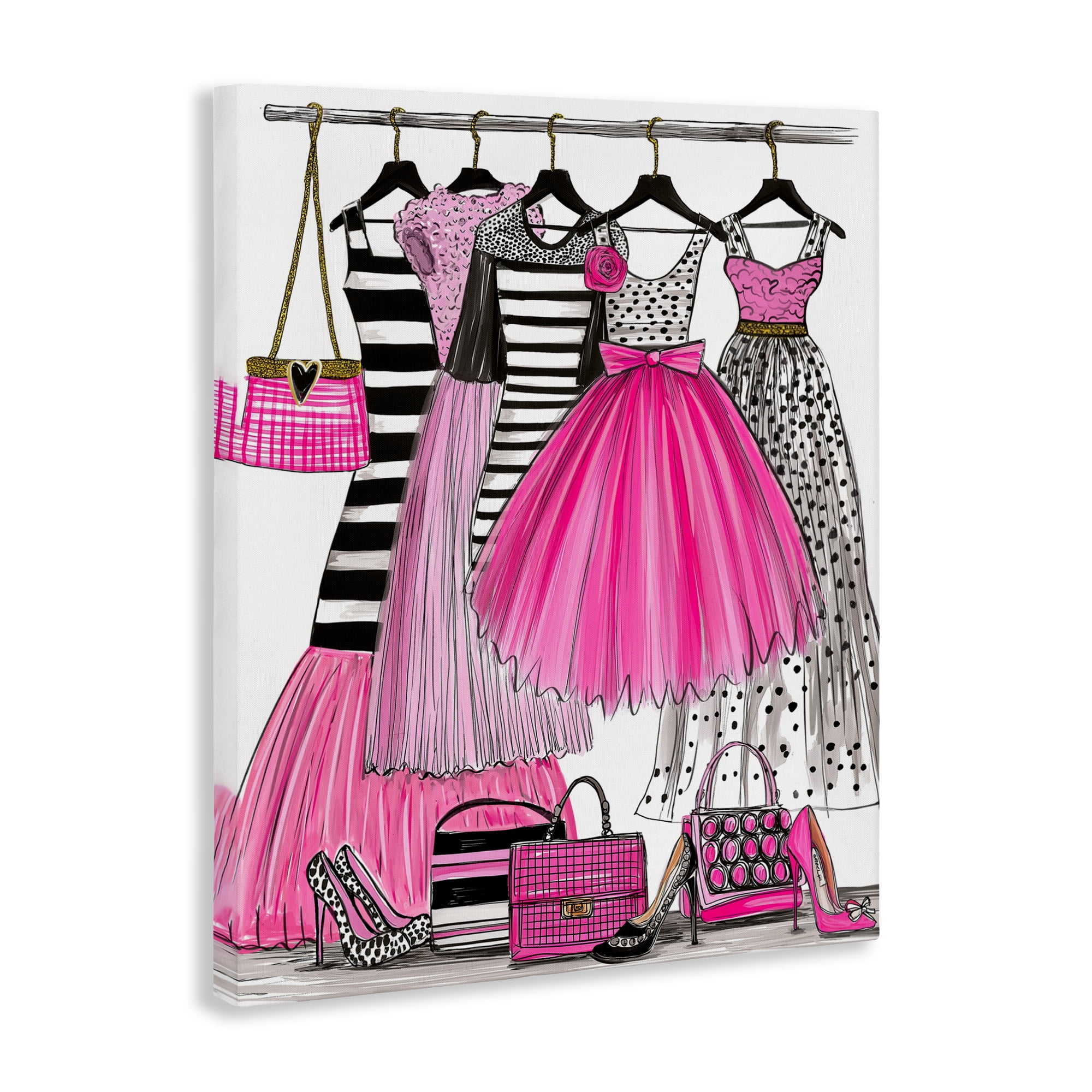 Stupell Industries Chic Pink Tulle Dresses Canvas Wall Art, design by Jess Stempel