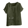 thumbnail image 4 of Hauts d'Été pour Femmes DYTTDG T-Shirt Mode Imprimé Grande Taille Col Rond Manches Courtes Blouse Décontractée Ample Hauts pour Femmes Liquidation Moins de 10 Vert Armée,TTG, 4 of 4