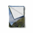thumbnail image 2 of Scenic Summer Soft Flannel Fleece Throw Blanket, Saksun Village in Denmark Photo, Cozy Plush for Indoor and Outdoor Use, 50" x 70", Olive Green Azure Blue, by Ambesonne, 2 of 6