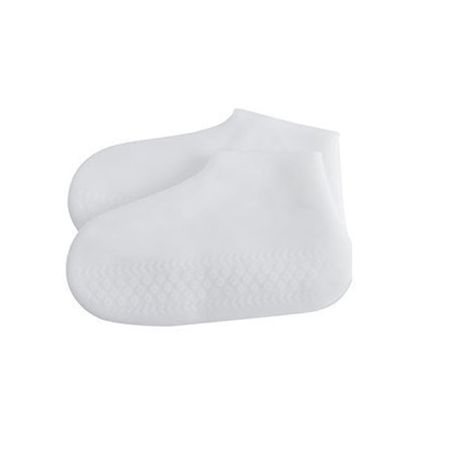 Minnieouse 1 par de fundas de silicona para zapatos, inodoro, Flexible, plegable, elegante, Color sólido, a prueba de fugas, portátil, elástico, bota de Accesorios de calzado Blanco M Minnieouse AP012017-08