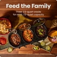 thumbnail image 5 of Chefman Triple Slow Cooker & Buffet Server, Three 2.5-Quart Inserts – Stainless Steel, 5 of 7