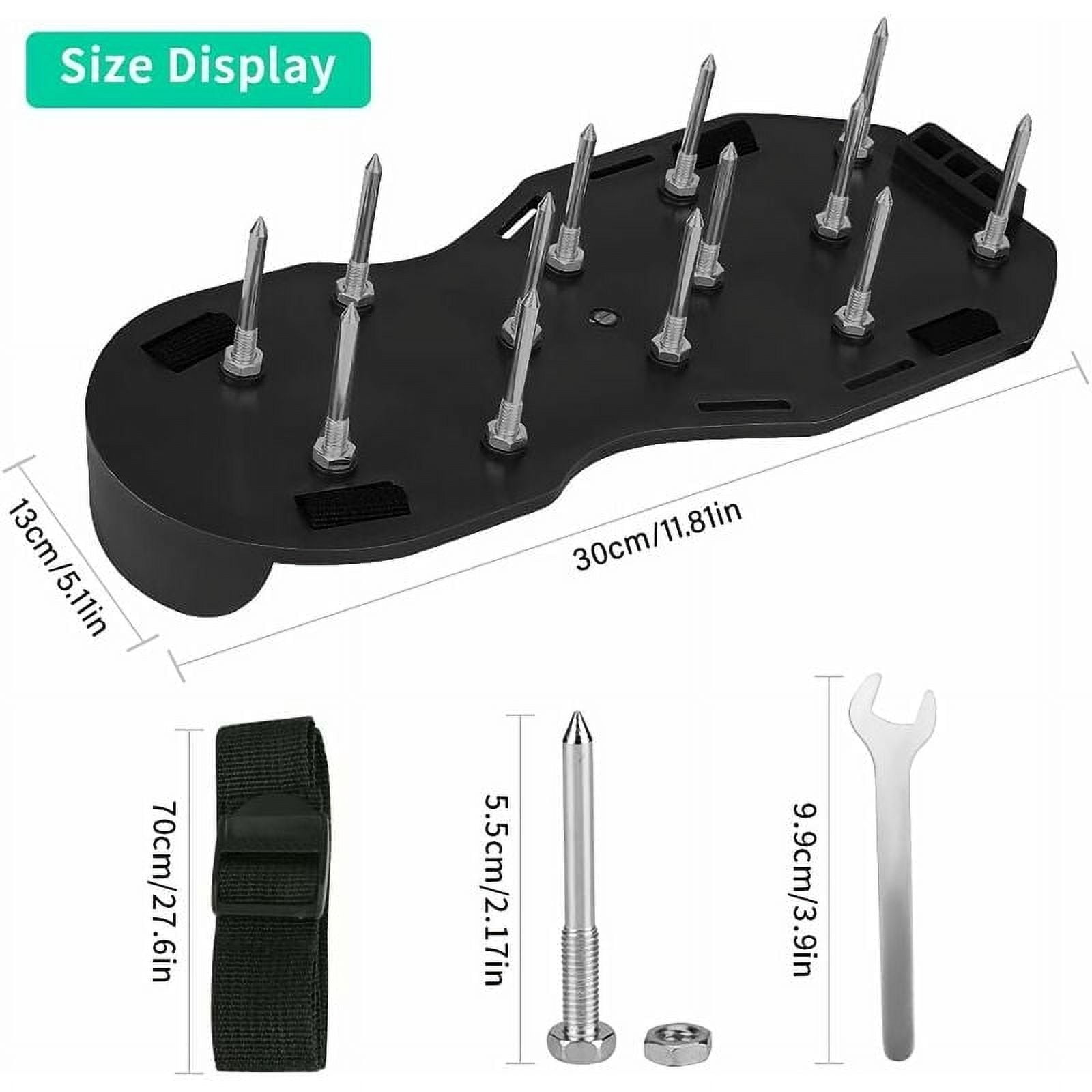 Heavy Duty Lawn Aerator Shoes, High-Quality Tool for Effective Soil Aeration, Black