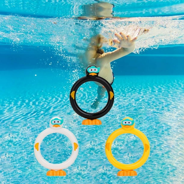 3 Piezas de Juguetes de Piscina de Buceo para Niños Perfecl Anillos de Natación de 12,5 cm x 16,5 cm