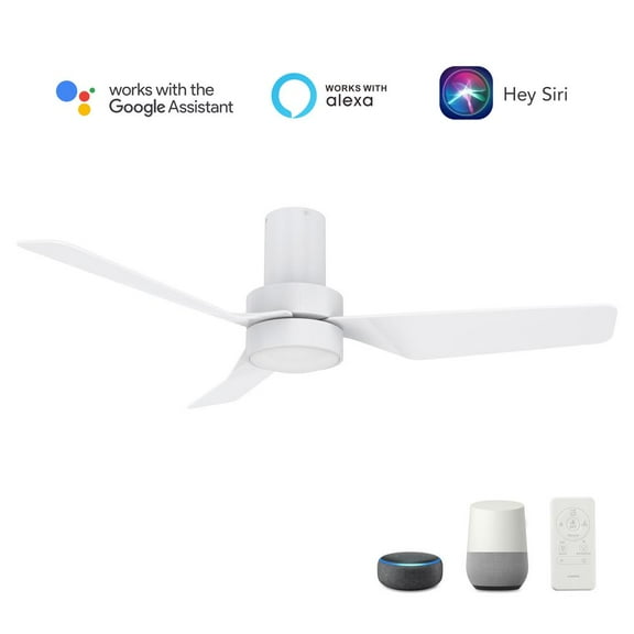 Carro Porter 44'' Smart Ceiling Fan with Remote, Light Kit Included, White Finish