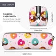 thumbnail image 3 of Yiaed Donut Print Leather Pencil Case - Leather Pen Pencil Holder - Elegant & Practical Pencil Pouch for Work & Office, 3 of 7