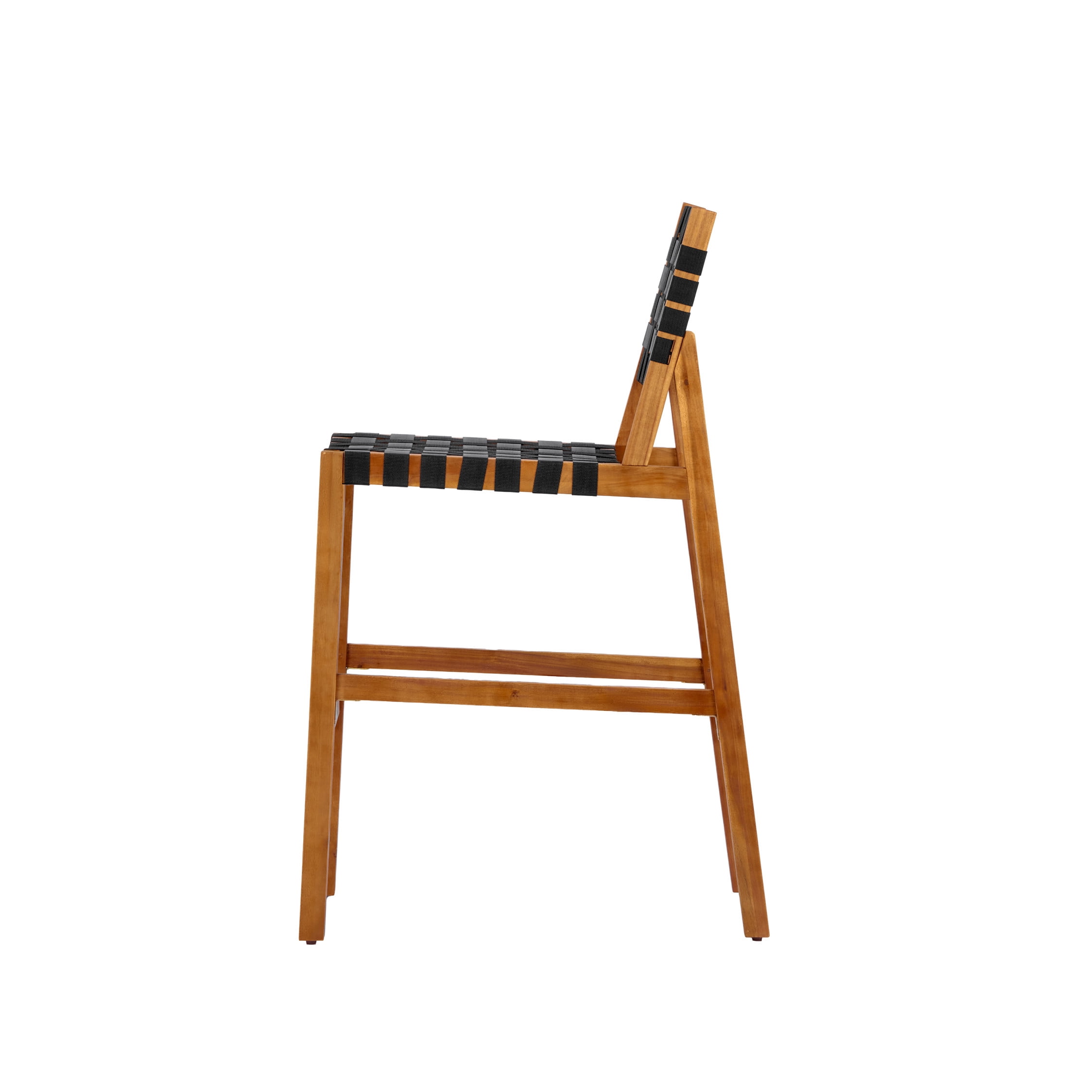 Christopher Knight Home 46"H Wooden Rope Back Outdoor Bar Height Dining Chair Set of 2, Teak+Black