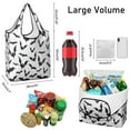 thumbnail image 3 of 5 Pack Foldable Shopping Bag,Halloween Bat Pattern Reusable Grocery Bags with Pockets,Large Reusable Tote Bags with Handles Waterproof & Lightweight, 3 of 6
