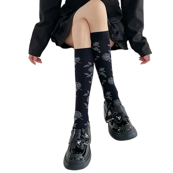 ThinSocks Nylons Calf Socks Florals Sheer Knee High Socks for WomenAnkle Socks Gifts