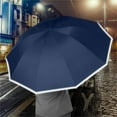 thumbnail image 3 of ​Reverse Folding Auto Umbrella 41" with Reflective Stripes - Windproof 10-Rib Fiberglass Travel Umbrella UPF50+ (1lb Compact Design, ANSI-Certified Safety for Car/Commute/Storms)​, 3 of 9