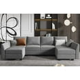 thumbnail image 1 of HONBAY Reversible Sectional Couch U-Shaped Sofa with Wide Chaises & Storage Seats, Grey, 1 of 7