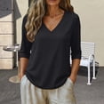 thumbnail image 6 of Women's T Shirts JIANLAI V-Neck Breathable Short-Sleeved Shirt, Loose-Fit Style Casual and Lightweight T-Shirt, Lady’s Five-Button Blouse, Basic T-Shirt XS-3XL, 6 of 8