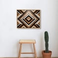 thumbnail image 3 of EastSmooth  Abstract Plank Canvas Wall Art Retro Geometric Pattern Paintings Vintage Black White Rustic Brown Boho Decor Wooden Framed Artwork for Living Room Farmhouse, 3 of 4