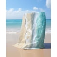thumbnail image 4 of Aqua Blue Beach Beach Towels Oversized Super Absorbent, Coastal Seawaves Sand Shore Scenery Lightweight Bath Towel Quick Dry Sets For Bathroom/Pool/Rv Camping/Beach Play/Gym Room/Picnic 31"x62", 4 of 8