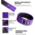 thumbnail image 2 of Gymreapers Quick Locking Weightlifting Belt for Bodybuilding, Powerlifting, Cross Training - 4 Inch Neoprene with Metal Buckle - Adjustable Olympic Lifting Back Support (X-Large, Purple), 2 of 8