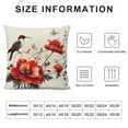 thumbnail image 5 of Creowell Pillow Covers Red Poppy Throw Pillows, Hummingbird with Flower Outdoor Pillowcase Retro Flower Cushion Case Decor for Home Sofa Couch Bed Short Plush White, 5 of 5