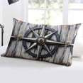 thumbnail image 5 of Retro Compass Coastal Throw Pillow Cover 20 x 26 Inch Decorative Pillow Cover Nautical Summer Beach Ocean Lumbar Pillowcase Seasonal Rectangle Cushion Case for Couch Sofa Bed Living Room, 5 of 7